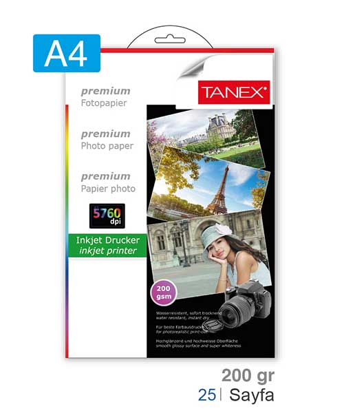 Taneks 200 Gr A4 Fotoğraf Kağıdı 25 Ad.