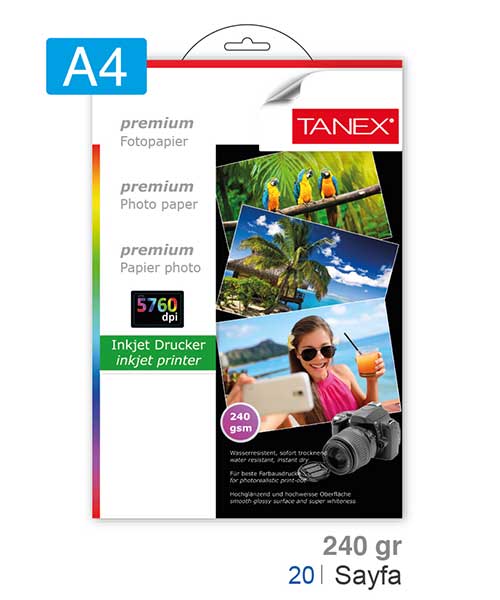 Taneks 240 Gr A4 Fotoğraf Kağıdı 20 Ad.