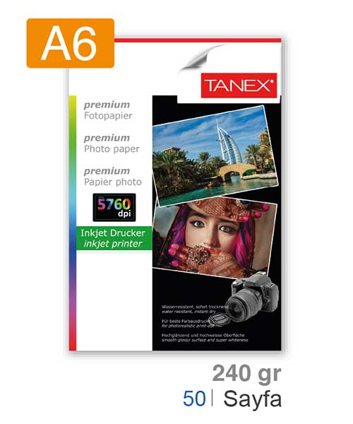 Taneks 240 Gr A6 Fotoğraf Kağıdı 50 Ad.