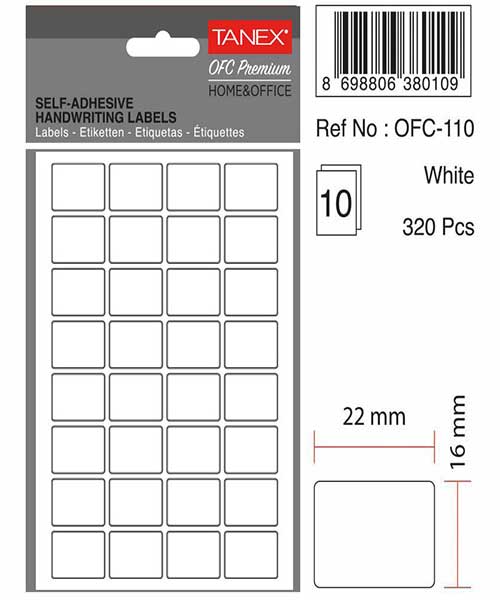 Taneks Ofc-110 Beyaz Ofis Etiketi 10 Ad.