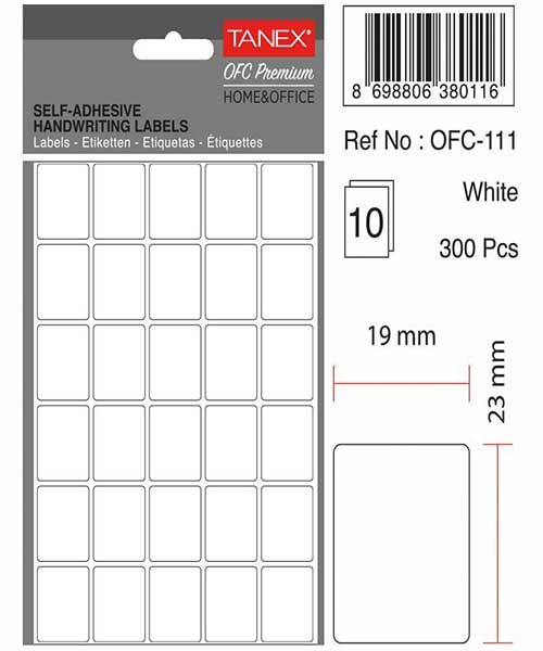 Taneks Ofc-111 Beyaz Ofis Etiketi 10 Ad.