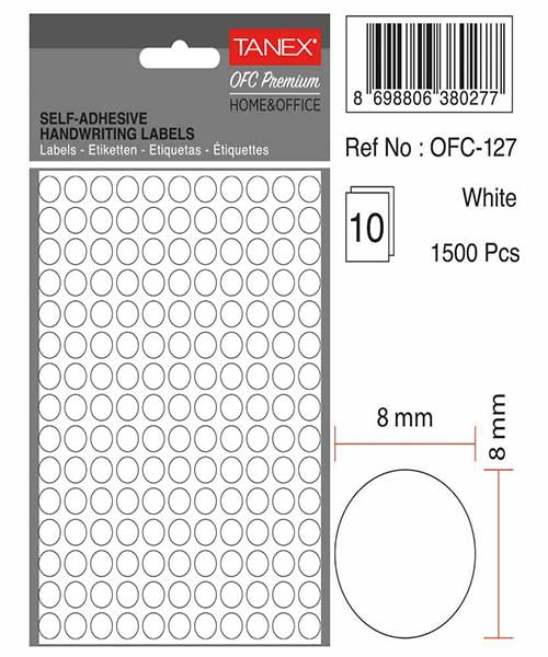 Taneks Ofc-127 Beyaz Ofis Etiketi 10 Ad.