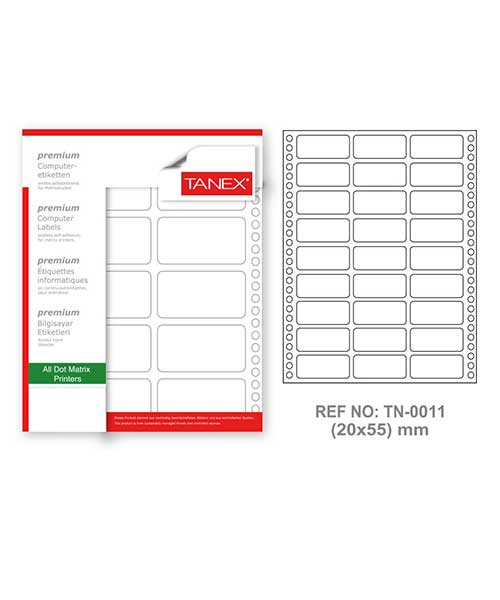 Taneks 20X55 Mm Bilgisayar Etiketi TN001110