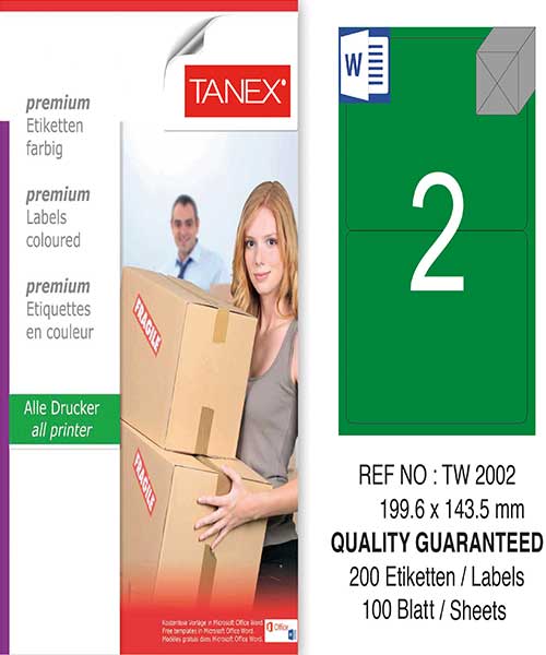 Taneks Tw-2002 199,6X143,5 Mm Yeşil Laser Etiket