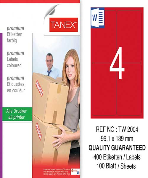 Taneks Tw-2004 99,1X139 Mm Kırmızı Laser Etiket