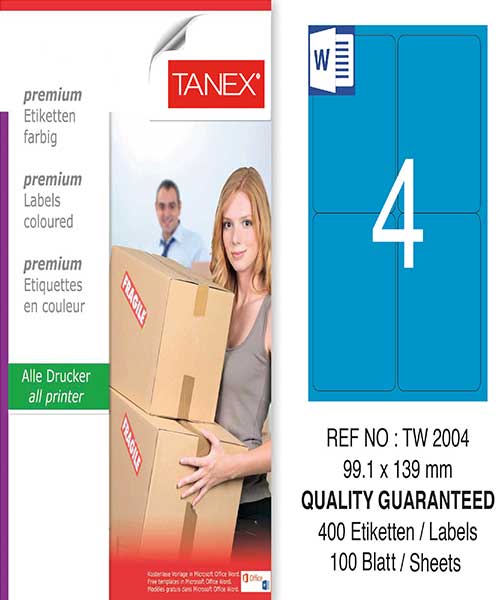 Taneks Tw-2004 99,1X139 Mm Mavi Laser Etiket