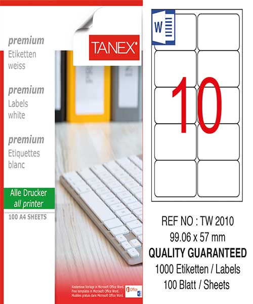 Taneks Tw-2010 99,06X57 Mm Laser Etiket