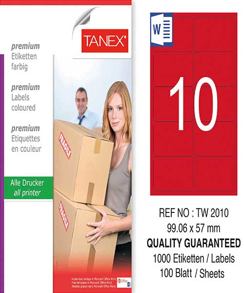 Taneks Tw-2010 99,06X57 Mm Kırmızı Laser Etiket
