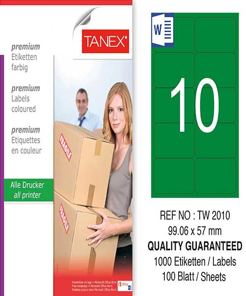Taneks Tw-2010 99,06X57 Mm Yeşil Laser Etiket