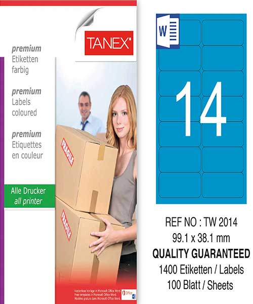 Taneks Tw-2014 99,1X38,1 Mm Mavi Laser Etiket