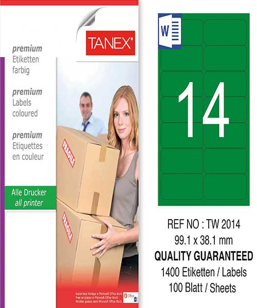 Taneks Tw-2014 99,1X38,1 Mm Yeşil Laser Etiket