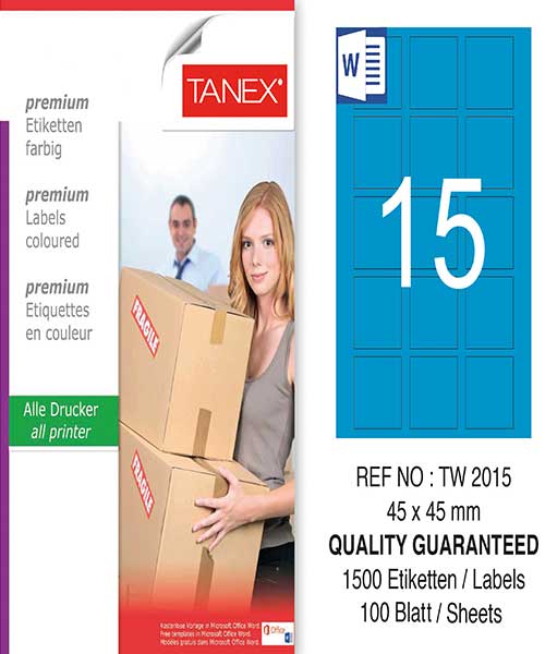 Taneks Tw-2015 45X45 Mm Mavi Laser Etiket