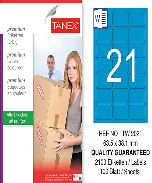 Taneks Tw-2021 63,5X38,1 Mm Mavi Laser Etiket