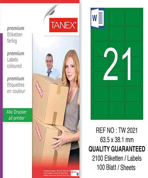 Taneks Tw-2021 63,5X38,1 Mm Yeşil Laser Etiket