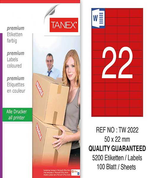 Taneks Tw-2022 50X22 Mm Kırmızı Laser Etiket