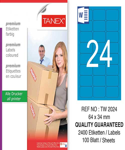 Taneks Tw-2024 64X34 Mm Mavi Laser Etiket