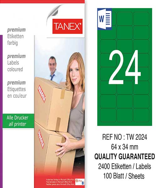 Taneks Tw-2024 64X34 Mm Yeşil Laser Etiket