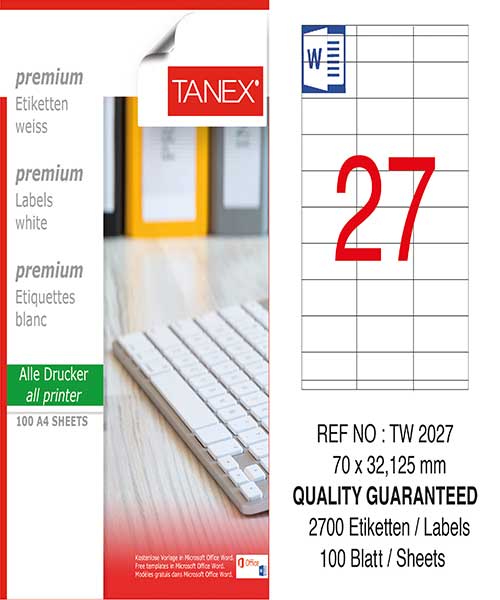 Taneks Tw-2027 70X32,125 Mm Laser Etiket