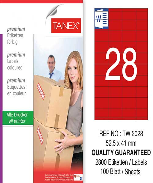 Taneks Tw-2028 52,5X41 Mm Kırmızı Laser Etiket