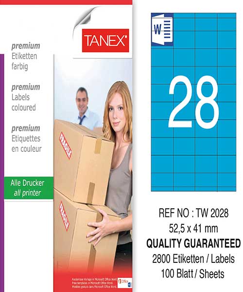 Taneks Tw-2028 52,5X41 Mm Mavi Laser Etiket