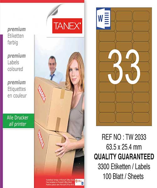 Taneks Tw-2033 63,5X25,4 Mm Kraft Laser Etiket