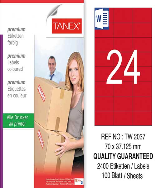 Taneks Tw-2037 70X37,125 Mm Kırmızı Laser Etiket