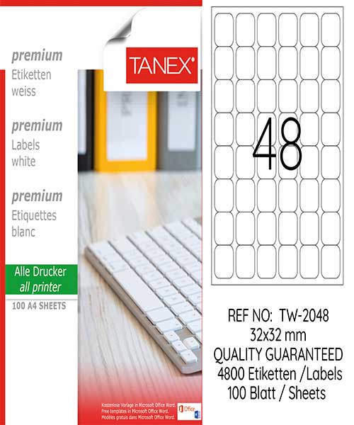 Taneks Tw-2048 32X32 Mm Laser Etiket