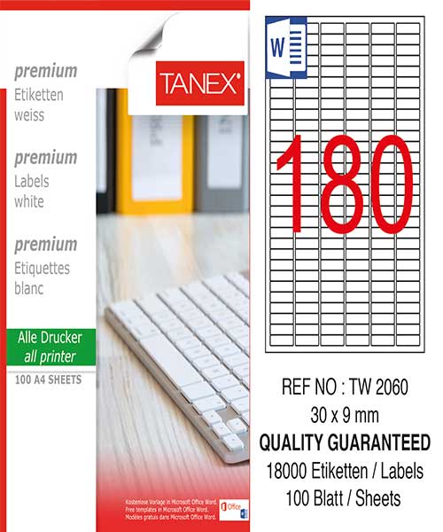 Taneks Tw-2060 30X9 Mm Laser Etiket