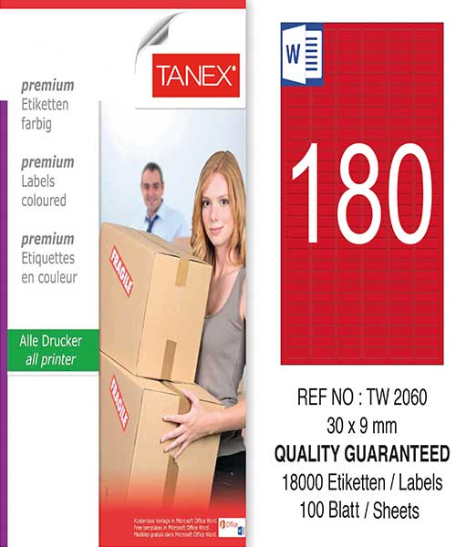 Taneks Tw-2060 30X9 Mm Kırmızı Laser Etiket