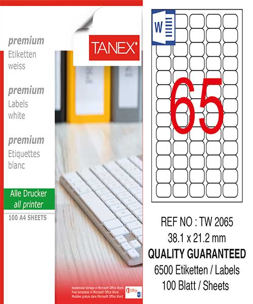 Taneks Tw-2065 38,1X21,2 Mm Laser Etiket