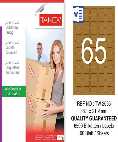 Taneks Tw-2065 38,1X21,2 Mm Kraft Laser Etiket