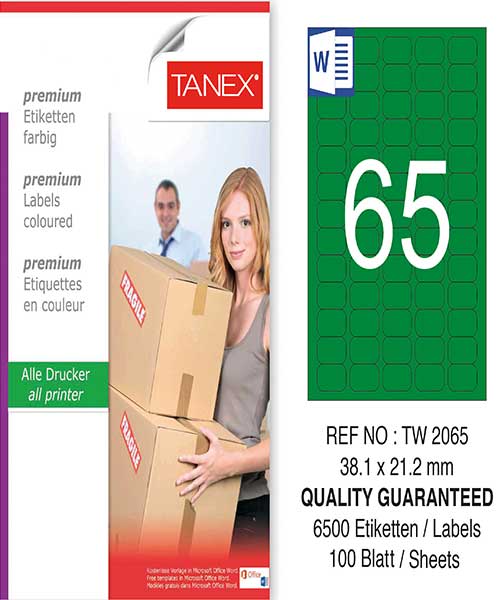 Taneks Tw-2065 38,1X21,2 Mm Yeşil Laser Etiket