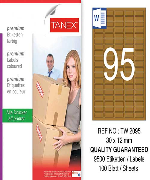 Taneks Tw-2095 30X12 Mm Kraft Laser Etiket