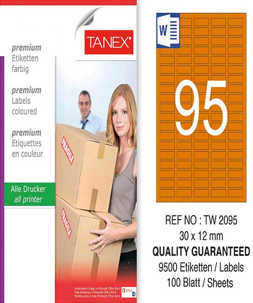 Taneks Tw-2095 30X12 Mm Turuncu Laser Etiket