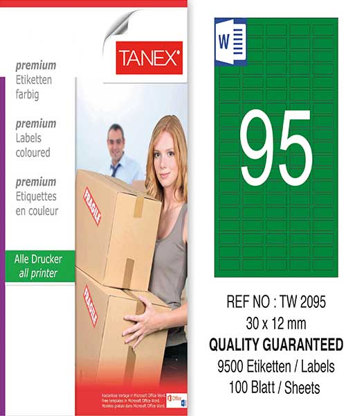 Taneks Tw-2095 30X12 Mm Yeşil Laser Etiket