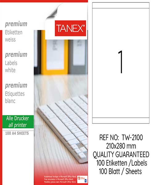 Taneks Tw-2100 210X280 Mm Laser Etiket