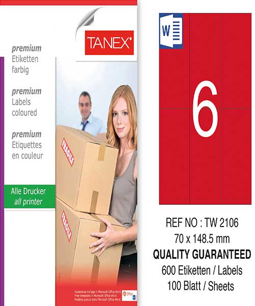 Taneks Tw-2106 70X148,5 Mm Kırmızı Laser Etiket
