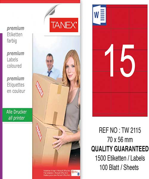 Taneks Tw-2115 70X56 Mm Kırmızı Laser Etiket