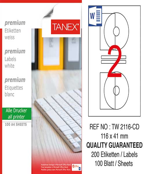 Taneks Tw-2116 116X41 Mm Laser Etiket