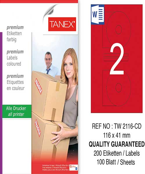 Taneks Tw-2116 116X41 Mm Kırmızı Laser Etiket