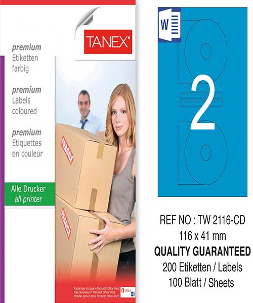 Taneks Tw-2116 116X41 Mm Mavi Laser Etiket