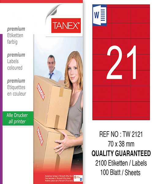 Taneks Tw-2121 70X38 Mm Kırmızı Laser Etiket