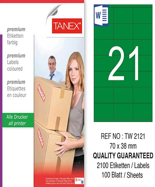 Taneks Tw-2121 70X38 Mm Yeşil Laser Etiket