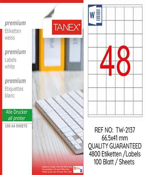 Taneks Tw-2137 35X37,125 Mm Laser Etiket