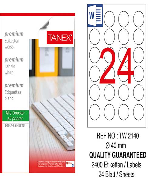 Taneks Tw-2140 40 Mm Kuşe Laser Etiket
