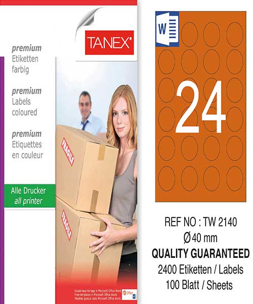 Taneks Tw-2140 40 Mm Turuncu Laser Etiket