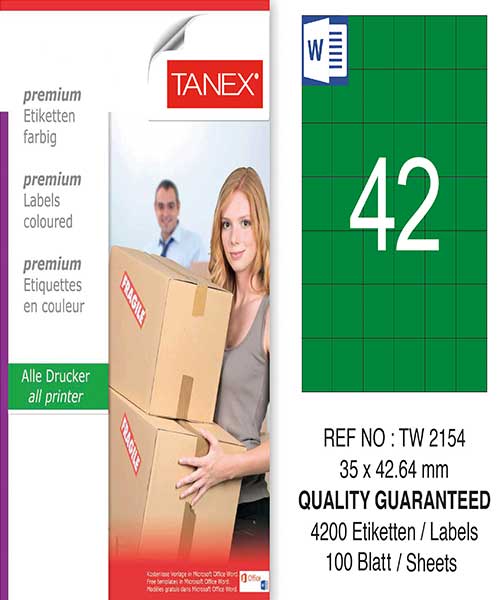 Taneks Tw-2154 35X42,43 Mm Yeşil Laser Etiket