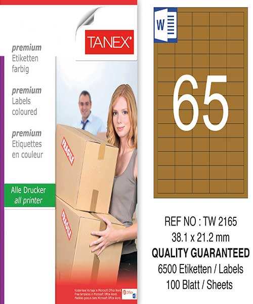 Taneks Tw-2165 38,1X21,2 Mm Kraft Laser Etiket