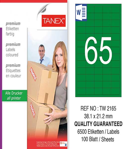 Taneks Tw-2165 38,1X21,2 Mm Yeşil Laser Etiket