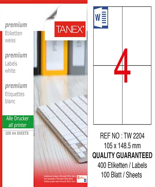 Taneks Tw-2204 105X148,5 Mm Laser Etiket